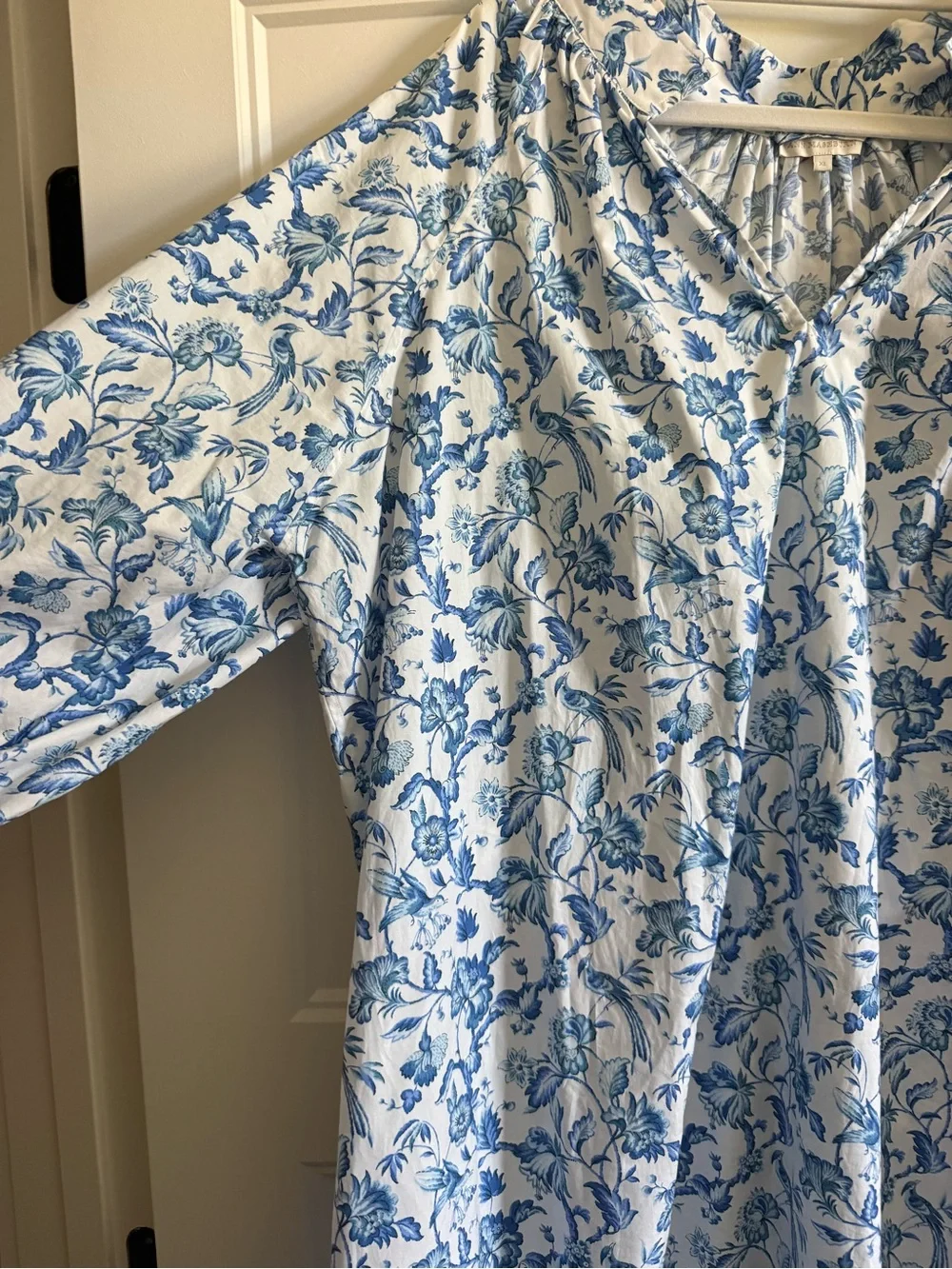 Ann Mashburn Blue & White Floral Belted Dress XL